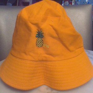 women's reversible tan and orange hat